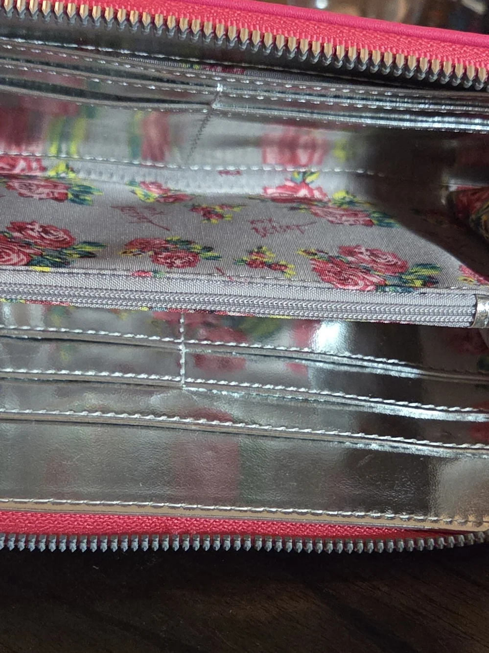NWT Betsey Johnson Pink Bow Clutch Wallet